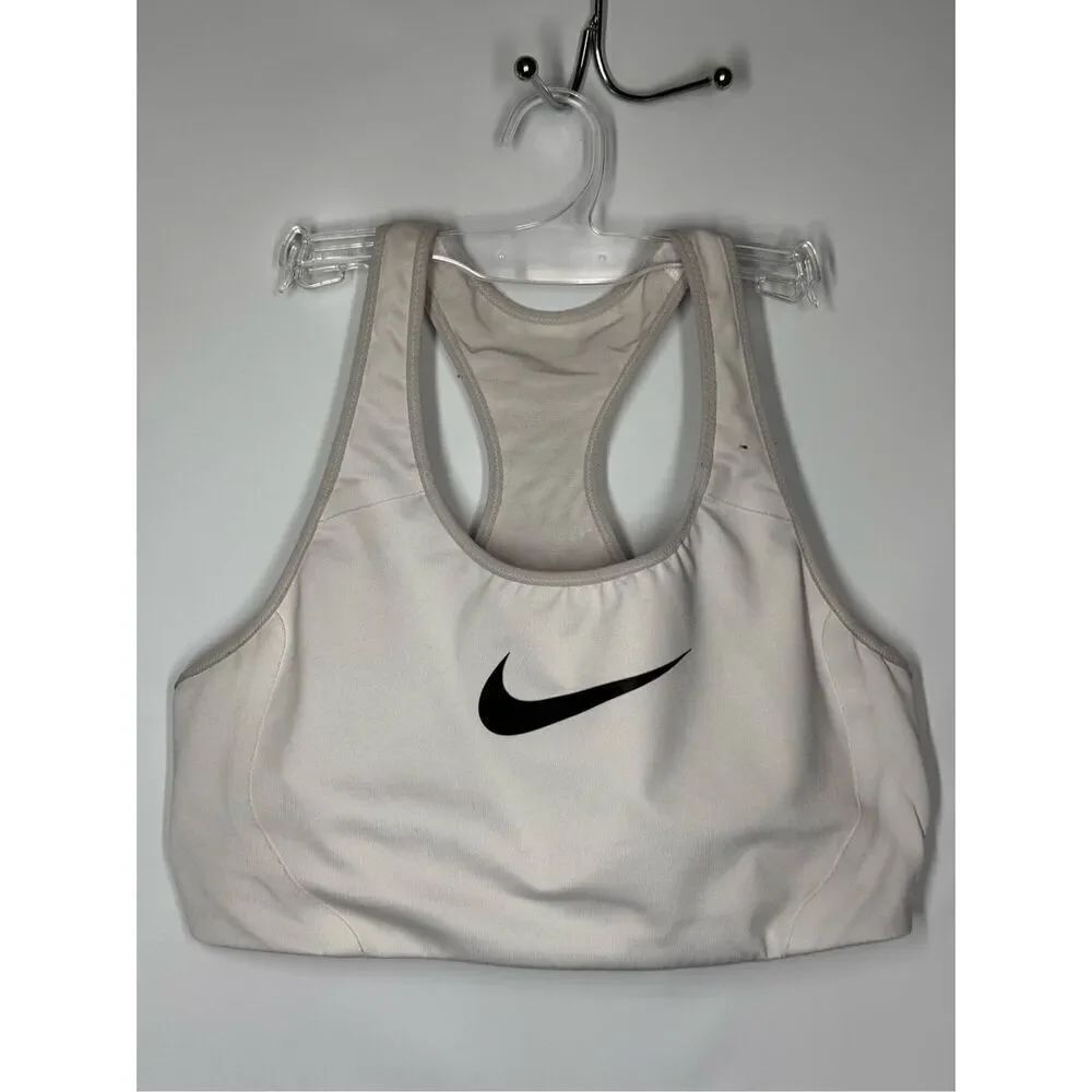 Nike Dri Fit White Sport Bra Size L